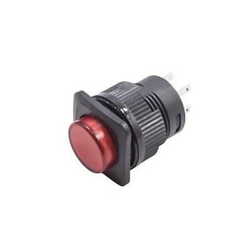 RL16-504B 16MM Plastik 4 Pin Yaylı Buton Kırmızı