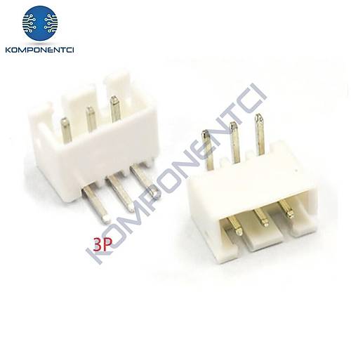 3 Pin JST-XH 2.54 Tunik Konnektör Erkek Eğik 90°