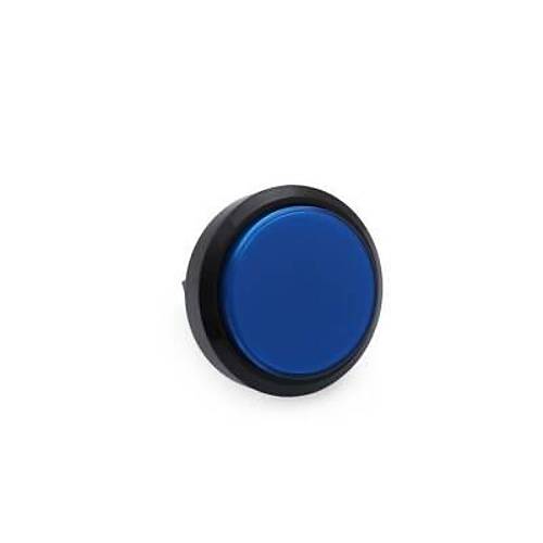60mm 12V Düz Işıklı Oyun Makinesi Butonu - Mavi