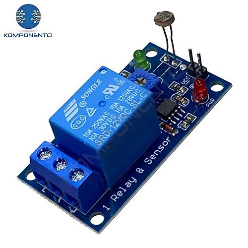 12V Tek Kanal LDR Işık Kontrollü Röle Modülü