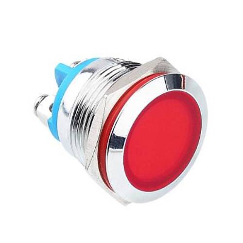 WD19L-P0 19mm 12-24V Metal Sinyal Lambası - Kırmızı