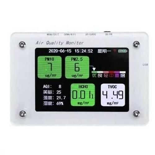 PM2.5 TVOC CO2 HCHO AQI Hava Kalitesi Monitörü - B2
