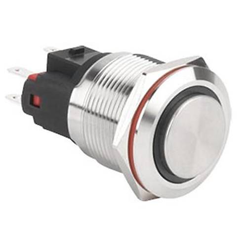 WD22E-G1-E 22mm Çıkık Yaylı Işıklı Metal Buton - Beyaz