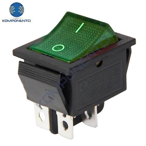 IC-104 Geniş Işıklı Anahtar On Off Switch 4P Yeşil