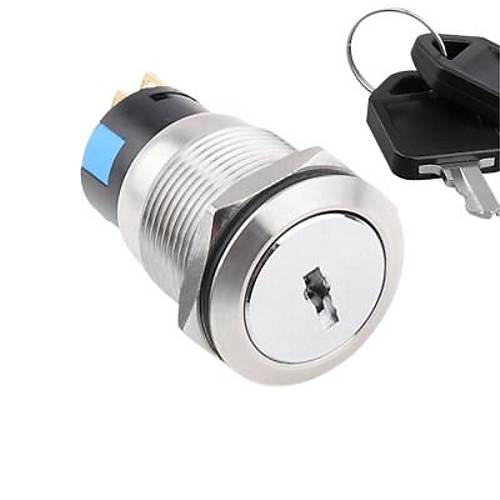 WD19Y-P1 19mm Anahtarlı Mandal Buton 2NO+2NC