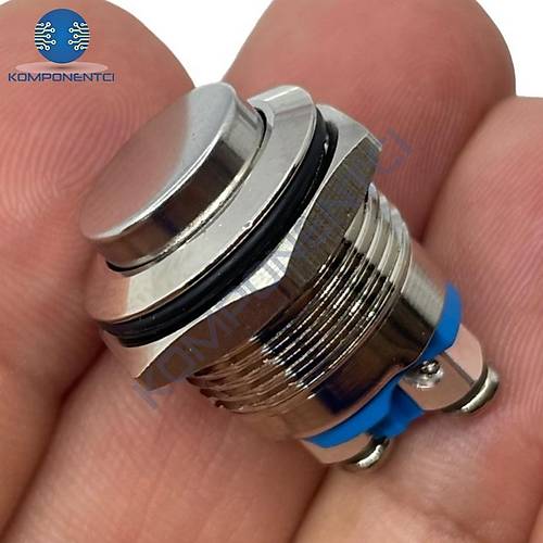E40 16mm Metal Işıksız Yaylı Buton Çıkık Kafa 1 NO