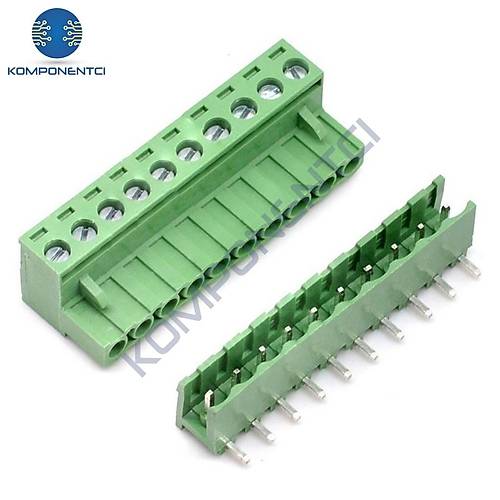 10 Pin 5.08mm Geçmeli 90C Takım Klemens