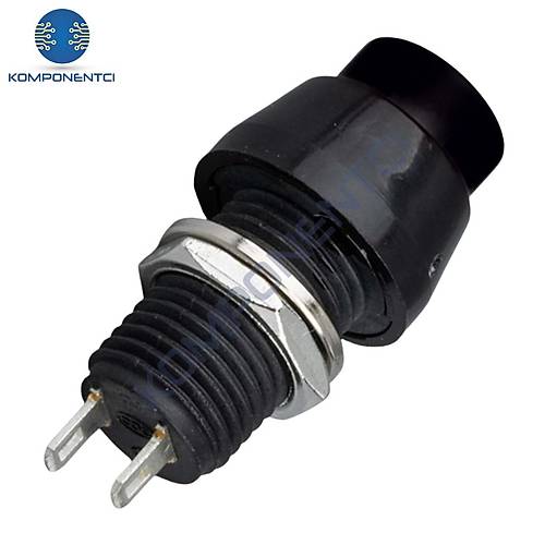 IC-191 Plastik Buton 10mm Yaylı DS-450 Siyah