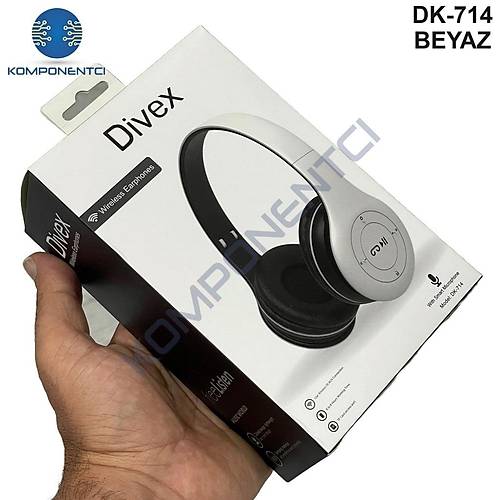 Divex Kulak Üstü Kablosuz Bluetooth Kulaklık Beyaz DK-714