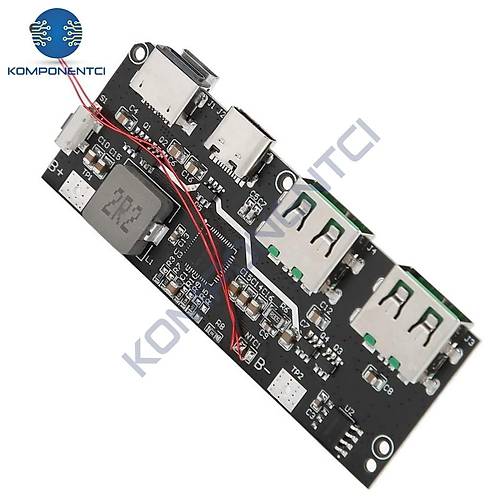 Çift USB 5V 22.5W Led'li Micro Type-C Powerbank Hızlı Şarj Modülü