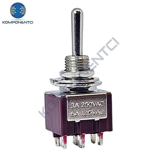 IC-148 Toggle Switch Yaylı Mom-Off-Mom 6P Ø6mm MTS-223 (Kaliteli)