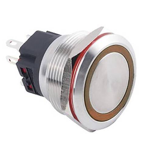 WD25B-P1Z-E 25mm Düz Anahtarlı Işıklı Metal Buton - Sarı