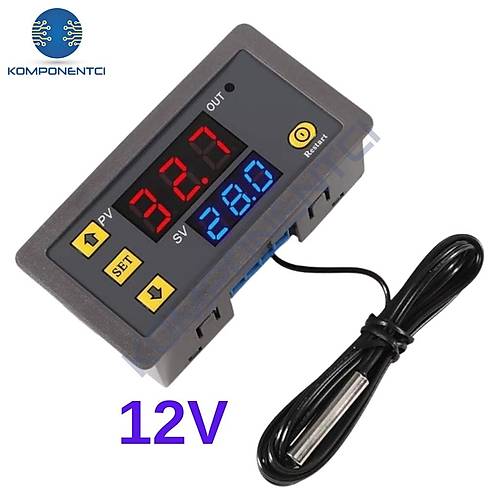 W3230 12V DC Röle Çıkışlı Dijital Termostat Sıcaklık Kontrol Cihazı