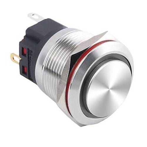 WD22B-G1Z-E 22mm Çıkık Anahtarlı Işıklı Metal Buton - Beyaz