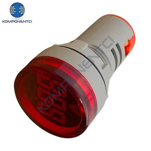 AD22-22V-DC 22mm Dijital Voltmetre 5-50V Kırmızı