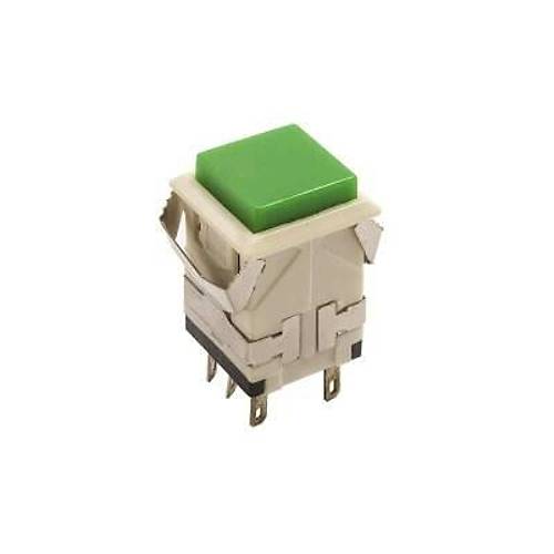 KD2-23 19mm Işıksız Anahtarlı Push Buton - Yeşil