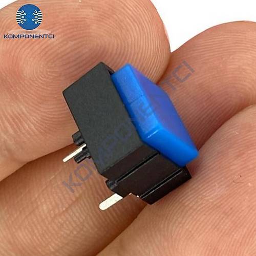 IC-204C Yaylı Kare Plastik Buton 12x12mm PBS-18B (Mavi)