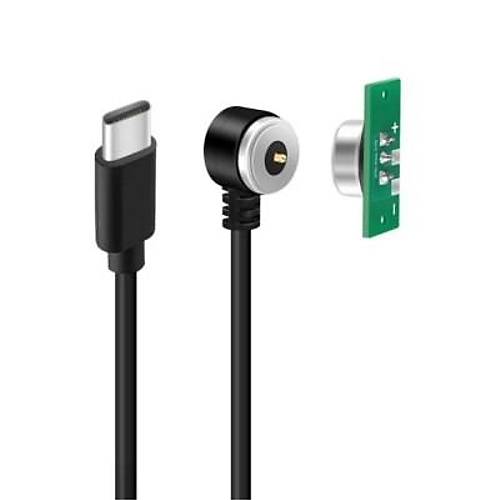 2-Pin 10mm 90C Kablolu PCB'li Pogo Pin Manyetik Konnektör Takımı - Type-C Soketli