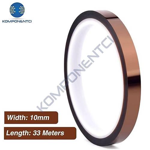 Kapton Bant 10mmx33m Yüksek Isıya Dayanıklı Yanmaz Bant