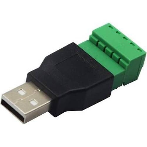 USB Erkek - 5'li Klemens Çevirici / USB 2.0 to 5-Pin Terminal