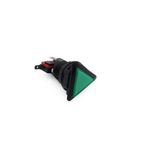 40mm 12V Üçgen Işıklı Oyun Makinesi Butonu - Yeşil