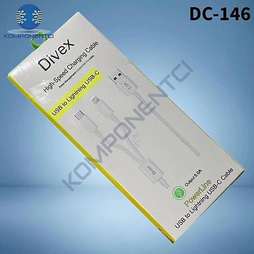 Divex 5.0A Type-C - Lightning Yüksek Hızlı Şarj Kablosu DC-146
