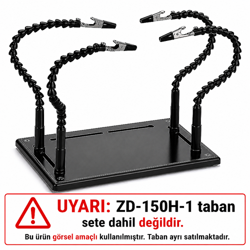 ZD-11P 4 Adet Timsah Uçlu PCB Tutucu - Tabansız