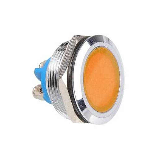 WD25L-P0 25mm 12-24V Metal Sinyal Lambası - Sarı