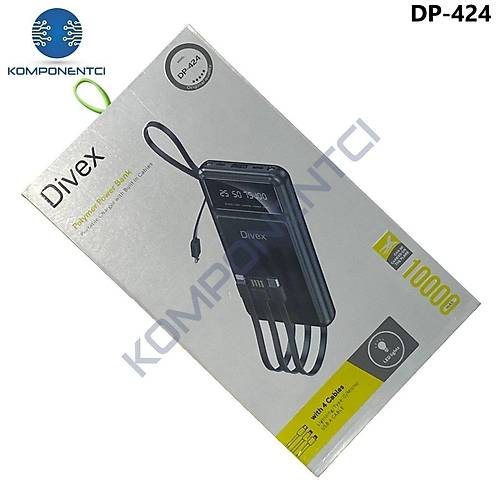 Divex 10000 mAh Powerbank 4 Farklı Kablo Çıkışlı DP-424