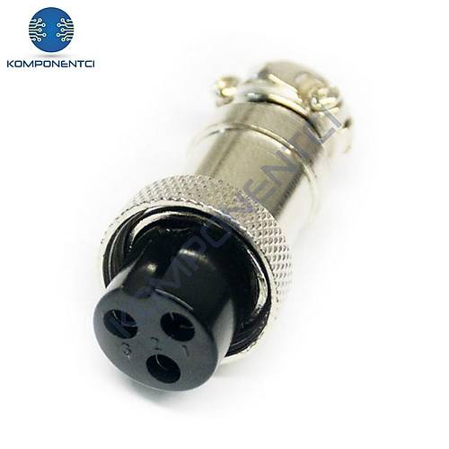 IC-261M 12mm Mayk Dişi Şase 3P Konnektör