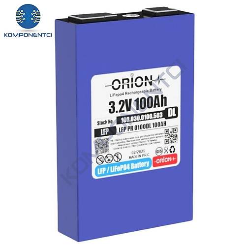 Orion 3.2 Volt 100 Ah LifePO4 Prizmatik Hücre - 0100DL