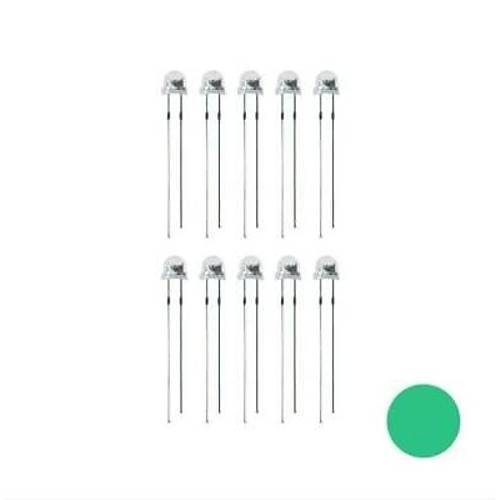 4.8mm Yeşil Mantar Led Paketi - 10 Adet