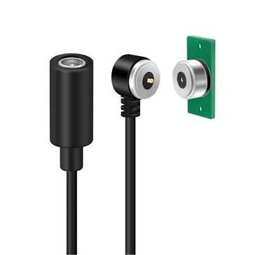 2-Pin 10mm 90C Kablolu PCB'li Pogo Pin Manyetik Konnektör Takımı - DC Soketli
