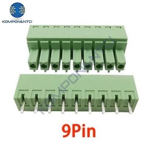 9 Pin 3.81mm Geçmeli 180C Takım Klemens