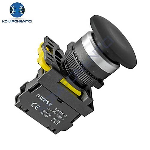 Gwest A5-41M 22mm Siyah Kayıcı Start Mantar Buton 1NO