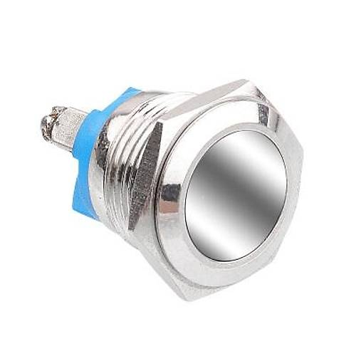 WD16H-P0 16mm Düz Yaylı Metal Buton