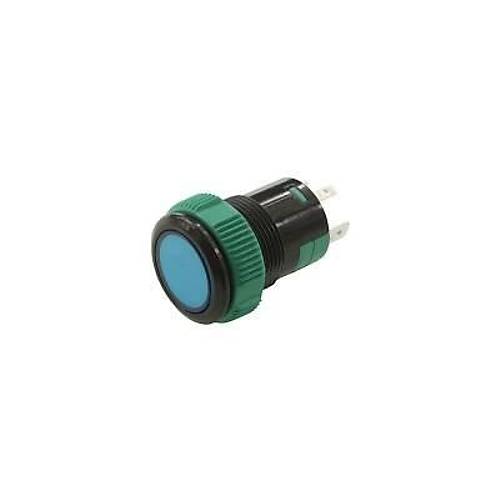 P57 19MM Plastik Ledli Yaylı Buton Mavi