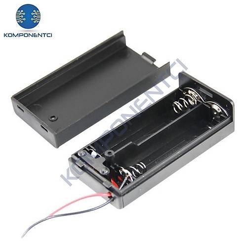 IC-233C Kapaklı Switchli 2'li AA Pil Yuvası