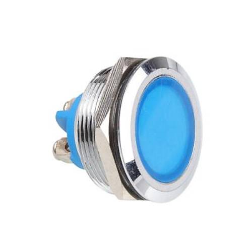 WD25L-P0 25mm 12-24V Metal Sinyal Lambası - Mavi