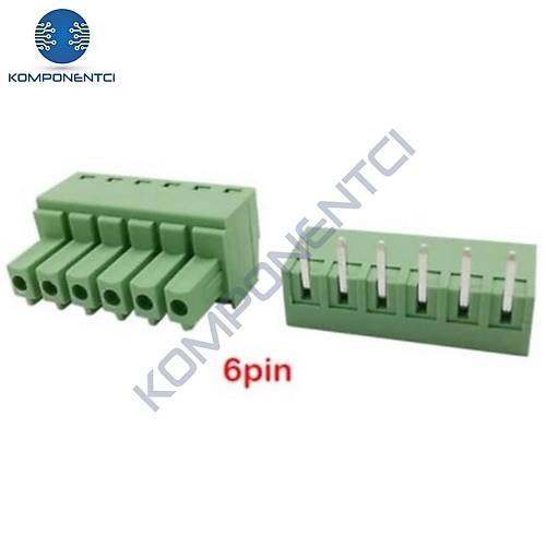 6 Pin 3.81mm Geçmeli 90C Takım Klemens