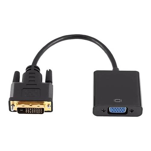DVI-D (24+1) To VGA Dönüştürücü Adaptör Siyah DVI-D Erkek VGA Dişi