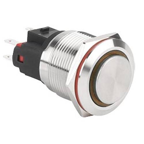 WD22E-G1Z-E 22mm Çıkık Anahtarlı Işıklı Metal Buton - Sarı