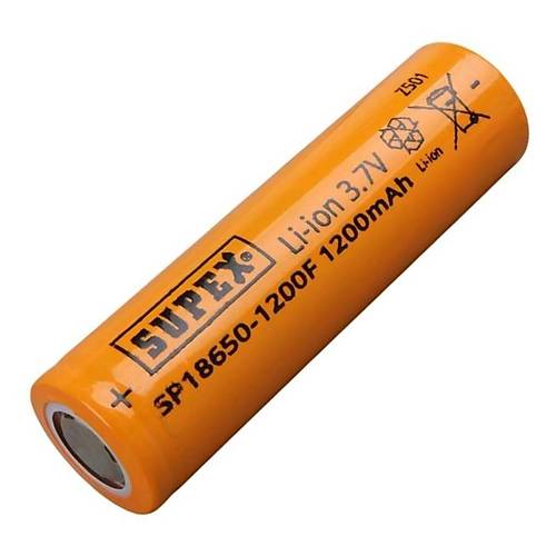 Supex 18650 3.7V 1200mAh Li-ion Pil (Başsız)