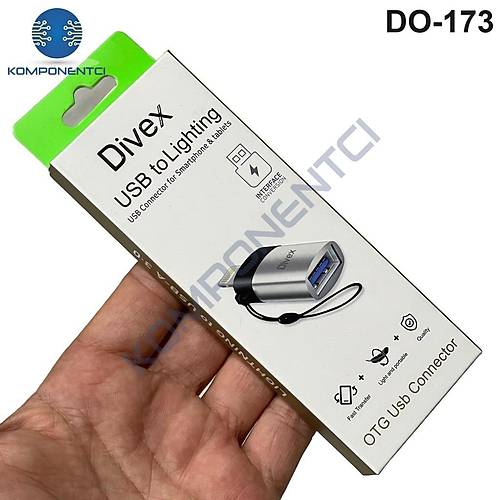 Divex Lightning to USB Dönüştürücü OTG Çevirici Adaptör Gri DO-173