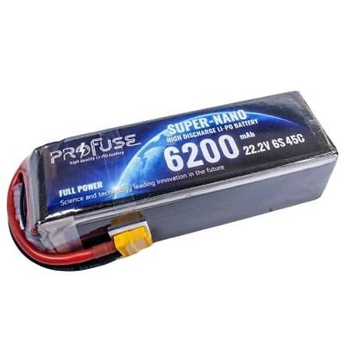 22.2V 6S 6200mAh 45C Lipo Batarya