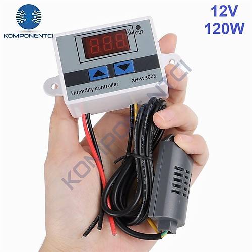 XH-W3005 Dijital Nem Kontrol Cihazı Kuluçka Termostat 12V 120W