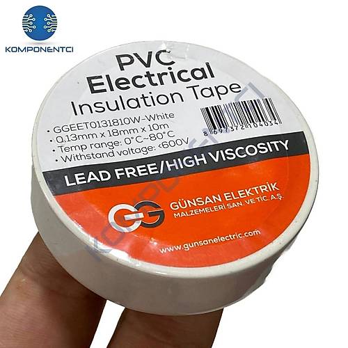Günsan İzole Elektrik Bandı Beyaz