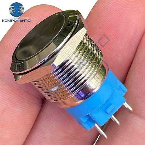E65 19mm Metal Kalıcılı Buton Düz Kafa Ledsiz 1NO/1NC
