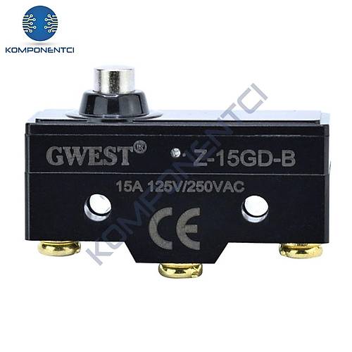 Gwest AZ-15GD-B Kalın Uzun Pimli Mikro Switch 15A 1NO + 1NC