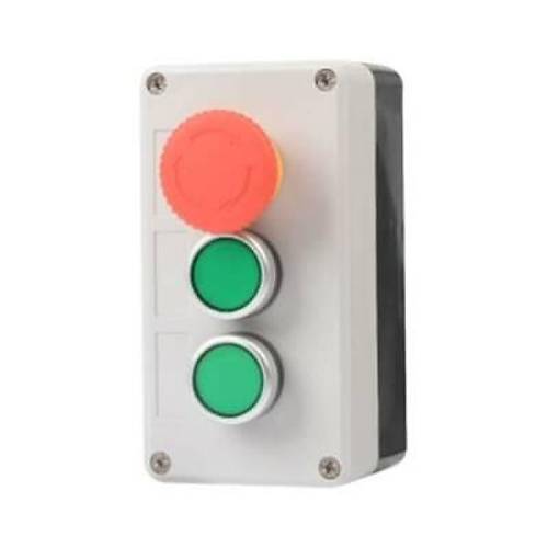 Acil Stop ve İkili Yeşil Push Buton Kutusu